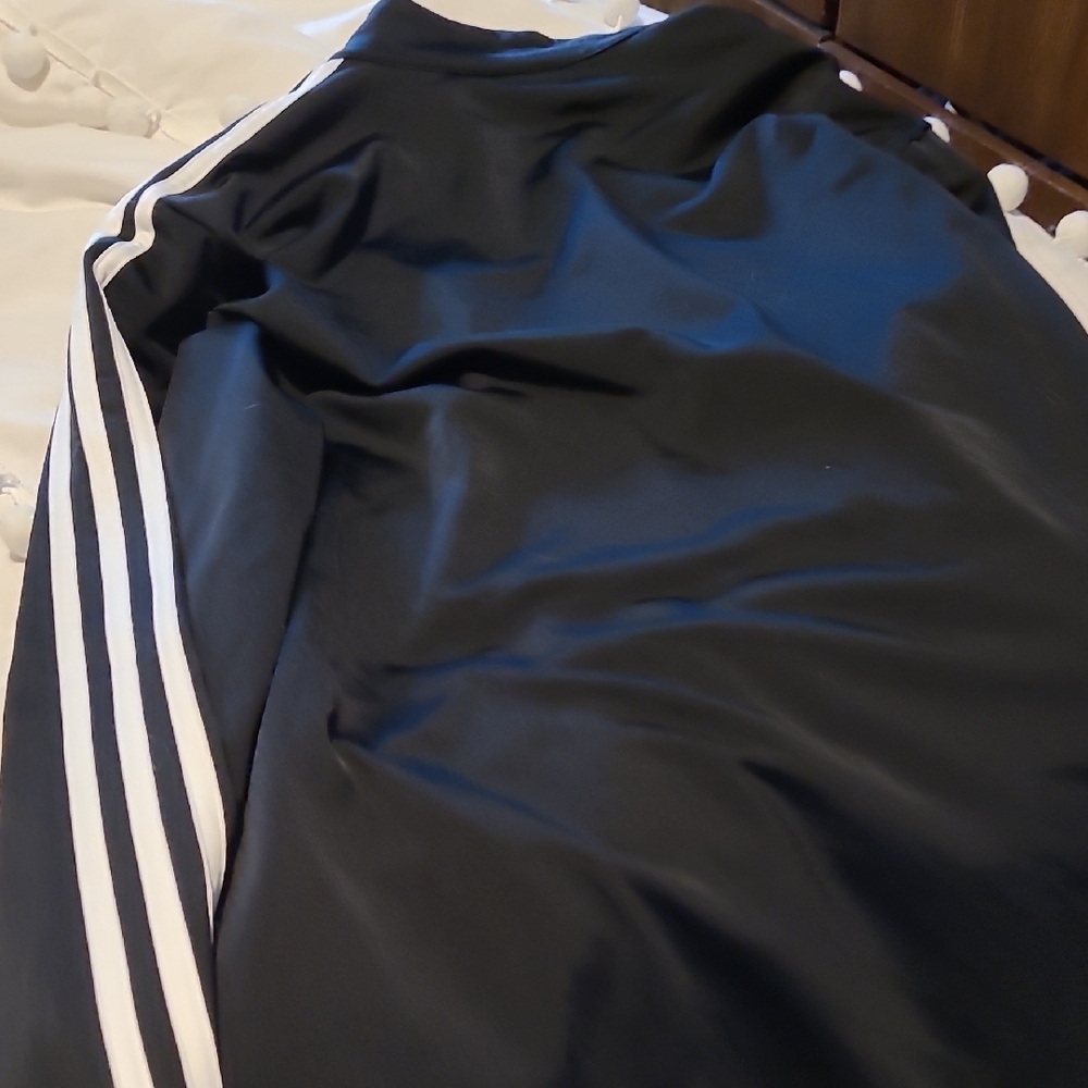 Adidas Black Track Jacket with White Stripes - Picture 4 of 4